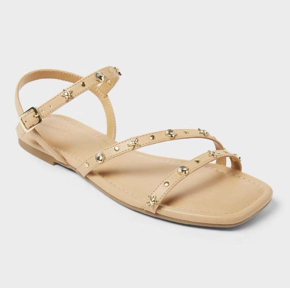 Women's Florence Embellished Ankle Strap Sandals with Memory Foam Insole